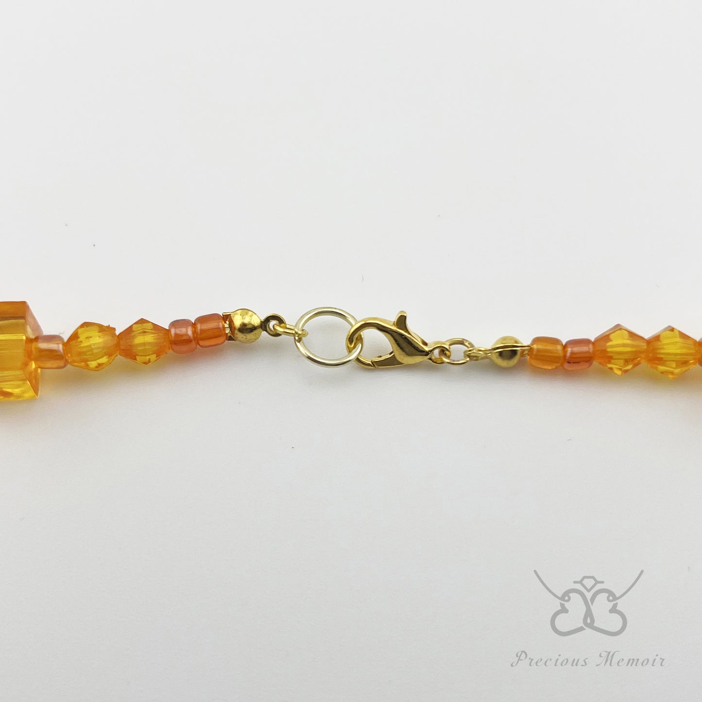 Yellow Bead Necklace w/ Polished & Natural Stone Design